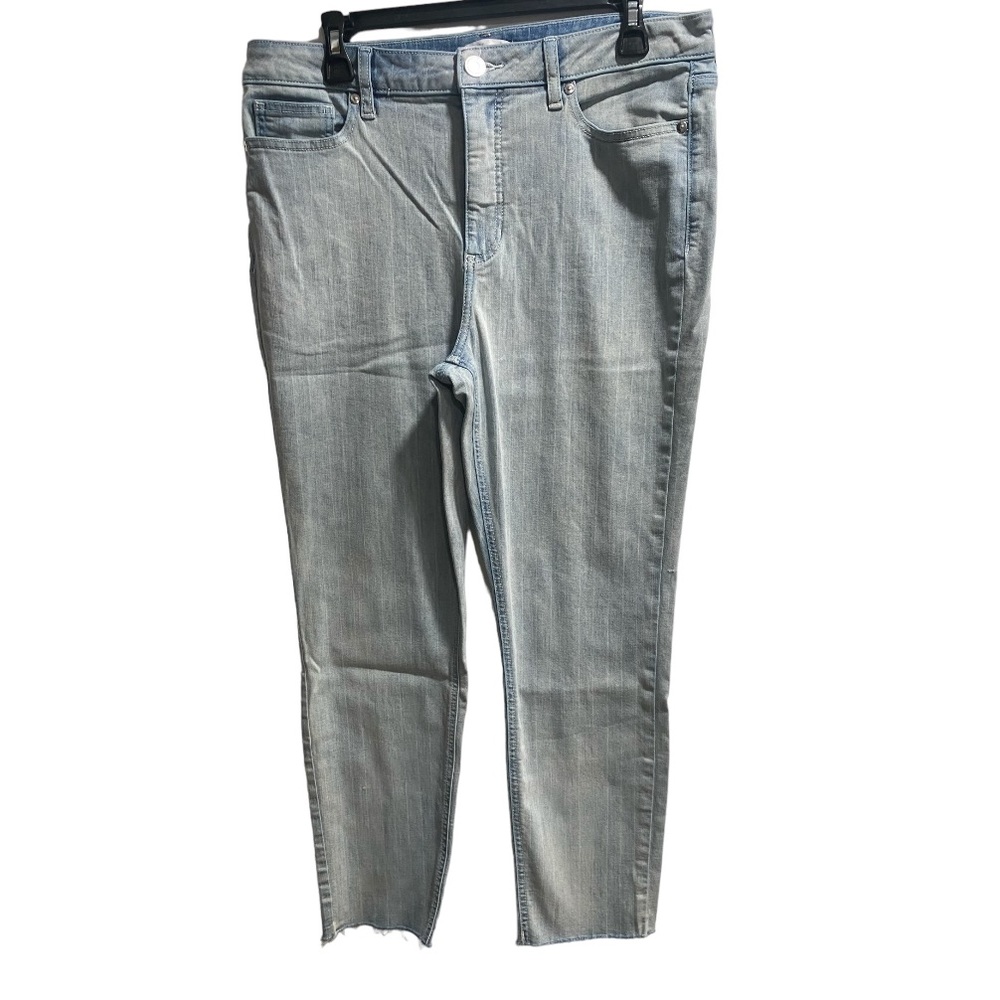 Lauren Conrad "Feel Good Jeans" High-Rise Skinny Ankle raw hem size 16